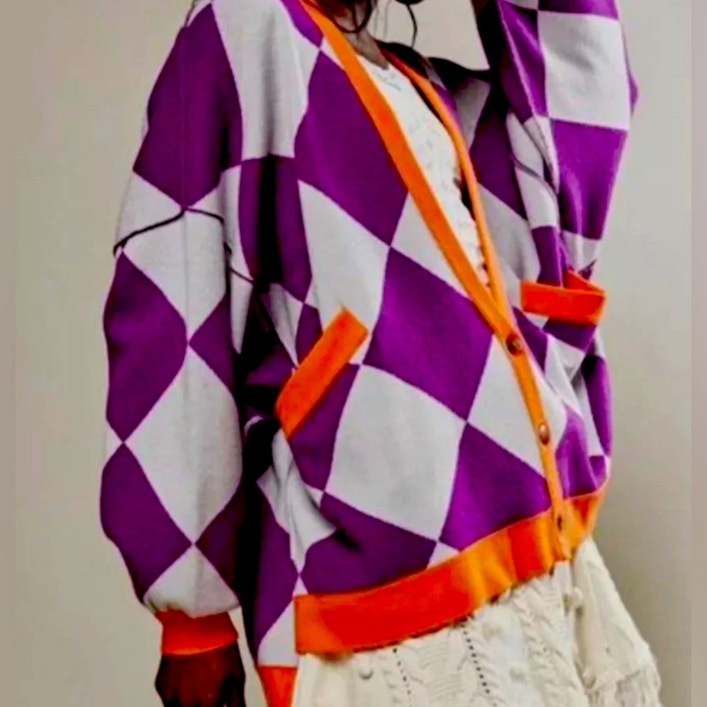 We The Free Purple and Orange Cardigan